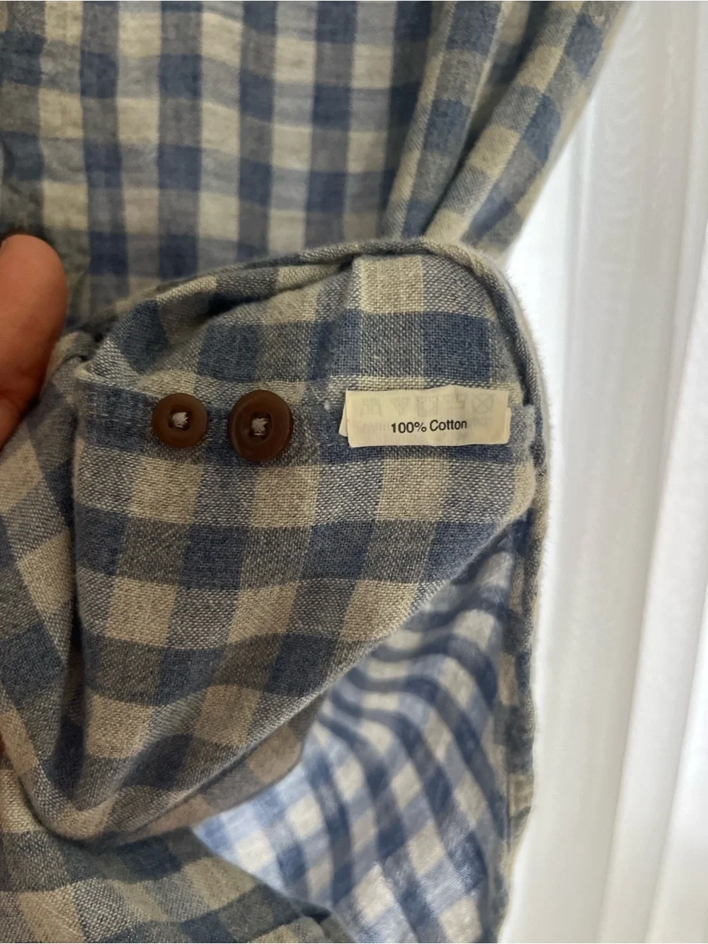 J. Crew Navy Gingham Short-Sleeve Button Shirt preppy homespun 100% cotton small
